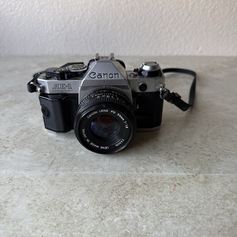 Canon AE 1 Program 35mm Film Camera w/ 50mm F1.1.8 Lens